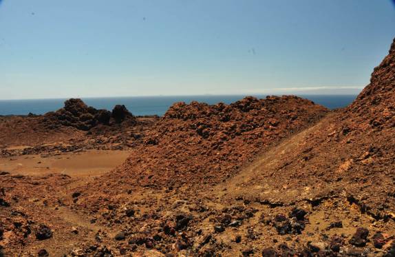 Paisagem vulcânica da Ilha de San Bartolomeu (próxima a Isla de Santiago), em Galápagos
